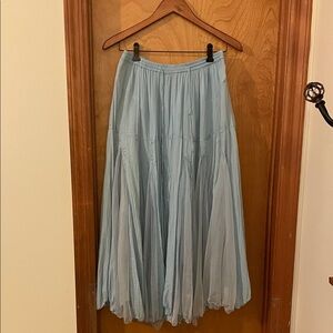 Chic Light Blue Maxi Skirt